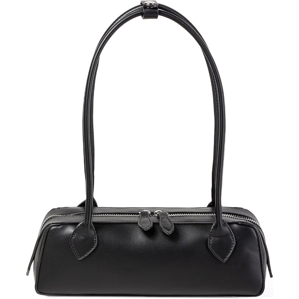 Women’s Pu Black Retro Vintage Hobo Bag | Small Satchel For Work & Vacation